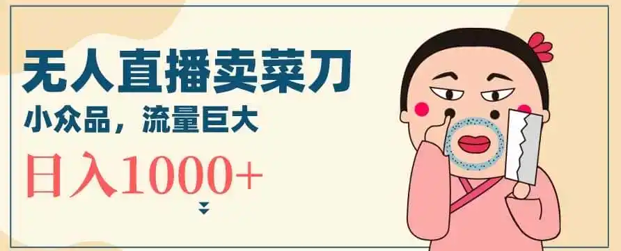 无人冷门品直播新玩法,通过卖菜刀日入1000+【揭秘】